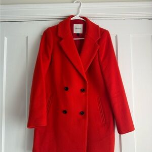 Madewell Red Double-Breasted Women's Coat